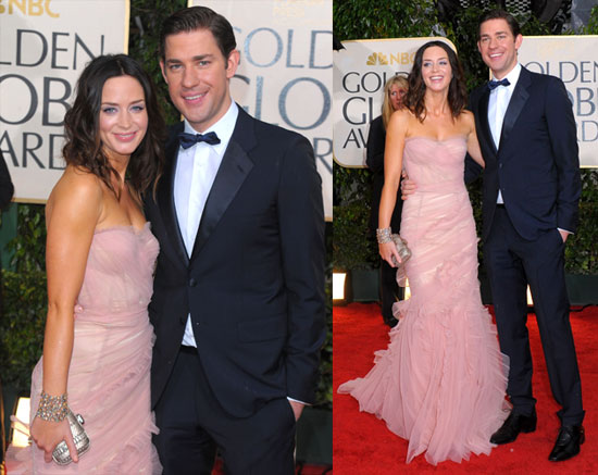 Photos of Emily and John and Golden Globes