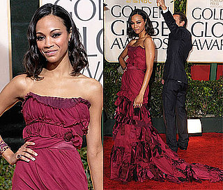 Zoe Saldana in Louis Vuitton at 2010 Golden Globes Awards