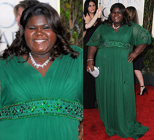 Gabourey Sidibe in Kevan Hall at 2010 Golden Globes Awards