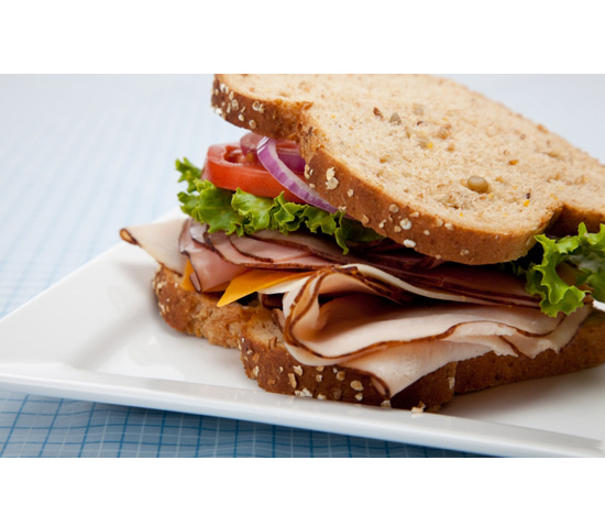 Lunch: Turkey Sandwich on Multigrain Bread Lunch: Turkey Sandwich on Multigrain Bread