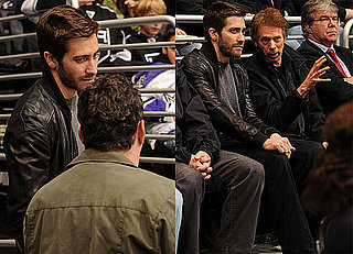 Jake Gyllenhaal at a Hockey Game With Jerry Bruckheimer and Vince Vaughn