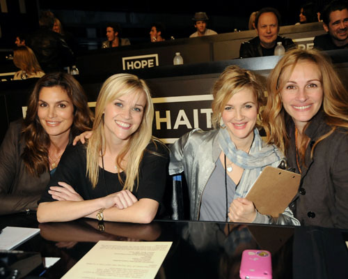 Cindy Crawford,Reese Witherspoon,Drew Barrymore and julia roberts