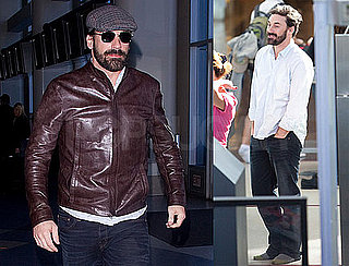 Photos of Jon Hamm With a Beard Leaving LAX and Heading to NYC For His SNL Appearance