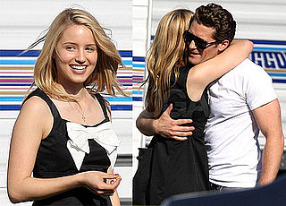 Photos of Dianna Agron and Matthew Morrison Hugging on the Set of Glee