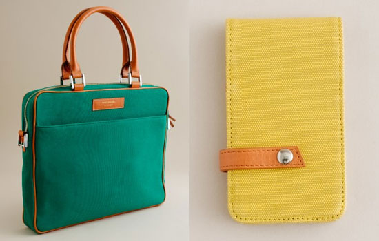 Photos of the J Crew Laptop Bags and iPhone Wallets