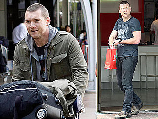 Photos of Sam Worthington Returning to Sydney With Lots of Luggage
