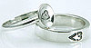 Geeky Heart Stamped Sterling Silver Rings