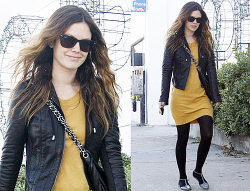 Photos of Rachel Bilson in Mustard Dress in Hollywood