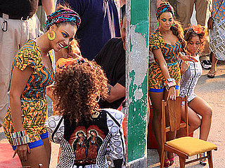 Photos of Alicia Keys And Beyonce Knowles Filming Their Video For "Put It In A Love Song" Together in Rio