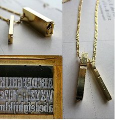 Geek Jewelry: Erica Weiner Letterpress Necklace Geek Jewelry: Erica Weiner Letterpress Necklace