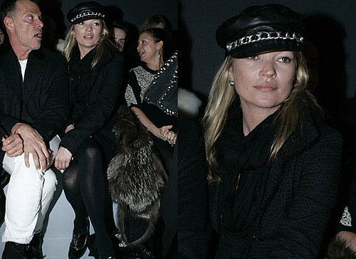 Photos of Kate Moss at London Fashion Week in a Hat