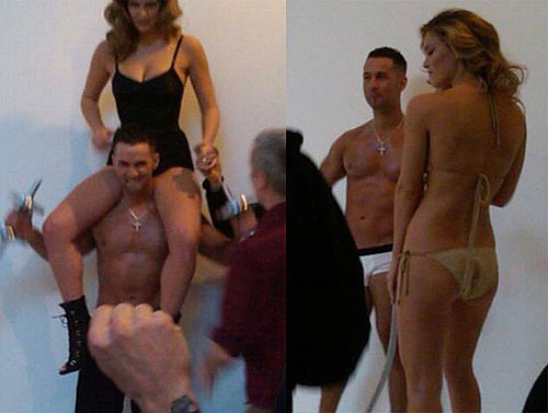 Photos of Mike "The Situation" Sorrentino of Jersey Shore Doing a Shoot For Interview Magazine With a Bikini-Clad Bar Refaeli