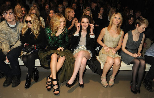 Front Row at Burberry at London Fashion Week