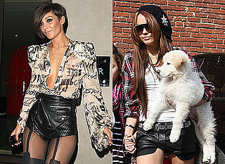 Photos of Frankie Sandford and Miley Cyrus in Leather Shorts and Where to Buy for Spring 2010