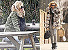 Photos of Kate Moss at a Pub in the Cotswolds, Wearing Fur to Lunch in London