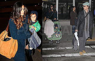 Photos of Matthew McConaughey, Camila Alves, Levi McConaughey, And Vida McConaughey Flying from LA to NYC
