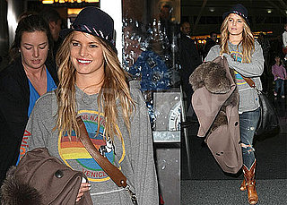 Photos of Jessica Simpson Arriving at JFK to Promote The Price of Beauty