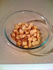 Stale bread = Homemade croutons!