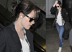 Photos of Kristen Stewart at LAX After The Runaways at SXSW, Robert Pattinson Thinks He Looks Like a Transvestite in Twilight