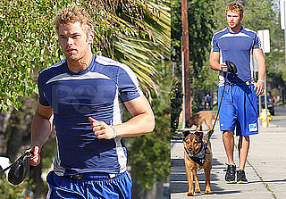 Photos of Kellan Lutz Jogging in LA With Dog Kola