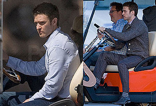 Photos of Justin Timberlake Arriving in a Golf Cart on the Set of Bad Teacher