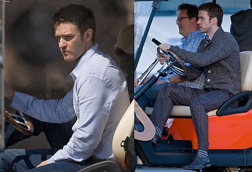 Photos of Justin Timberlake Arriving in a Golf Cart on the Set of Bad Teacher