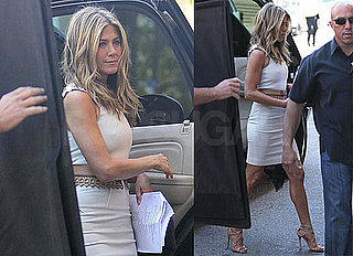 Photos of of Jennifer Aniston In A Hot White Dress On Set of Just Go With It In LA