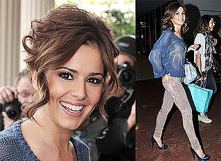 Photos of Cheryl Cole in Paris Performing On French TV, Candids Outside Smiling With Her Hair Up