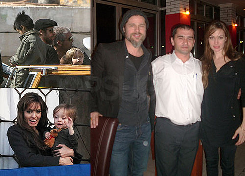 Pictures of Brad Pitt and Angelina Jolie on a Date in Bosnia, His Parents Arriving in Venice