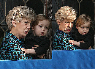 Pictures of Knox Jolie-Pitt With Grandma Jane Pitt On the Balcony
