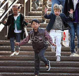 Pictures of Brad Pitt and Kids at Park and Eating Ice Cream in Venice