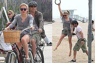 Pictures of Anna Paquin and Stephen Moyer Playing Around at Santa Monica Beach