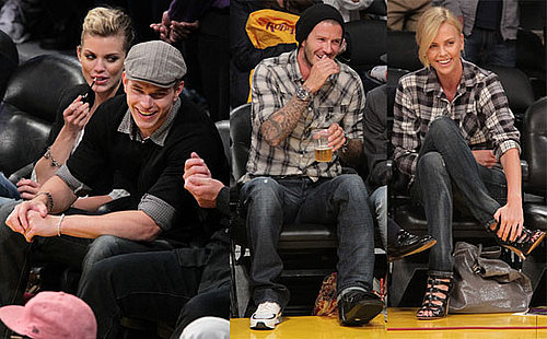 Pictures of David Beckham, Charlize Theron, Kellan Lutz And AnnaLynne McCord at a Lakers Game 2010-04-21 16:30:27