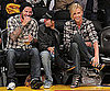 David Beckham and Charlize Theron Wear Plaid and Dark Denim at LA Lakers Game 2010-04-21 15:00:22