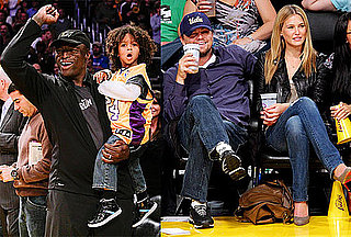 Pictures of Leonardo DiCaprio, Bar Refaeli, Seal, Henry Samuel, and Johan Samuel at the Lakers vs. Thunder Game 2010-04-28 10:25:00