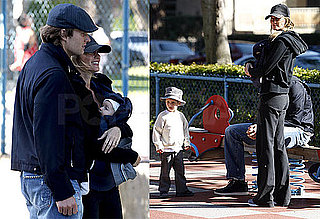 Pictures of Gisele Bundchen And Tom Brady Playing at a LA Park With Jack Moynahan And Benjamin Brady
