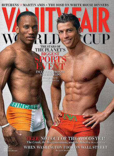 Cristiano Ronaldo and Didier Drogba Shirtless For VF Cover! 2010-05-03 16:00:00