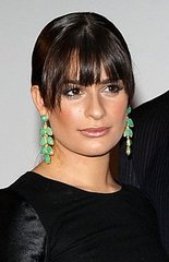 Glee Star Lea Michele in Big Jade Earrings