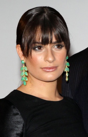 Glee Star Lea Michele in Big Jade Earrings