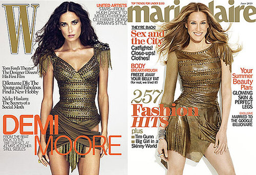 Sarah Jessica Parker Wears Balmain on Cover of Marie Claire and Demi Moore Wears Balmain on Cover of W