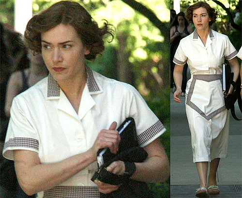 Photos of Kate Winslet in Costume on the Set of Mildred Pierce on the Upper East Side in New York City
