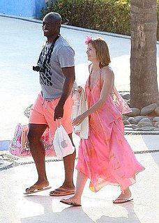 Heidi Klum and Seal in Mexico Wearing Peach Outfits
