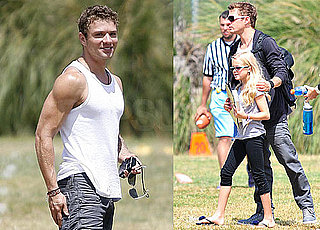 Pictures of Ryan Phillippe Showing Skin at Deacon's Flag Football Game; Quotes From His MacGruber Press Junket
