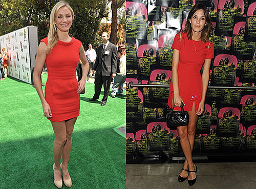 Photos of Alexa Chung and Cameron Diaz in Little Red Dresses
