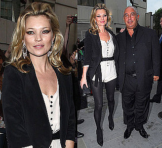 Kate Moss Wears Topshop Jumper at Topshop Opening in Knightsbridge, London