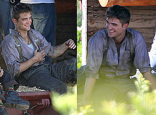 Pictures of Robert Pattinson On a Train Filming Water for Elephants