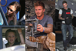 Pictures of David Beckham Visiting Troops While Victoria and the Boys Remain in LA