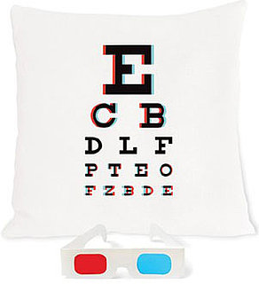 3D Eye Chart Pillow With Anaglyph Glasses