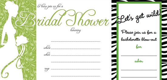 Bridal Shower and Bachelorette Party Invitations Bridal Shower and Bachelorette Party Invitations