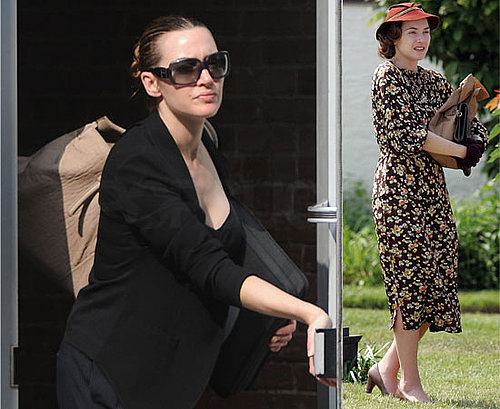 Pictures of Kate Winslet Leaving Her Building in New York and On Set for Mildred Pierce in Costume